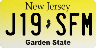 NJ license plate J19SFM