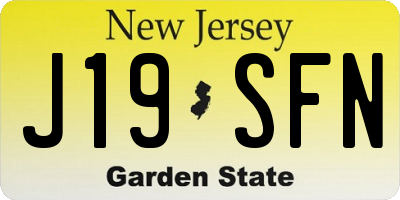 NJ license plate J19SFN