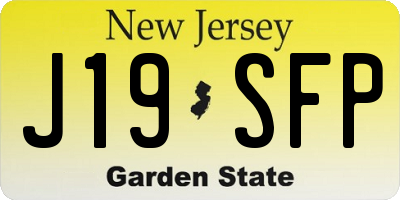 NJ license plate J19SFP