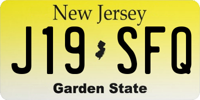 NJ license plate J19SFQ