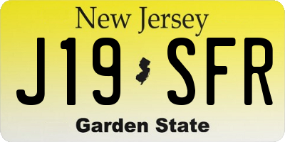 NJ license plate J19SFR