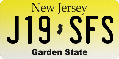 NJ license plate J19SFS