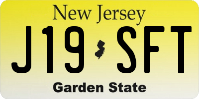 NJ license plate J19SFT