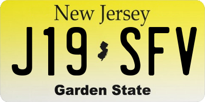 NJ license plate J19SFV