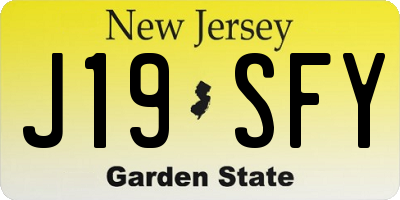 NJ license plate J19SFY