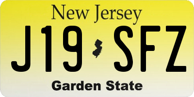 NJ license plate J19SFZ