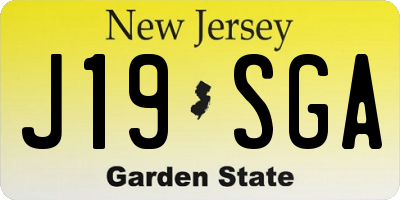 NJ license plate J19SGA