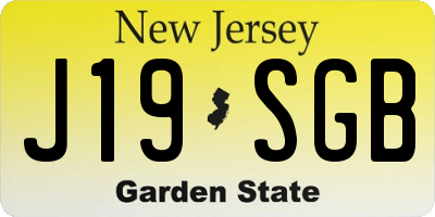 NJ license plate J19SGB