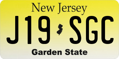 NJ license plate J19SGC