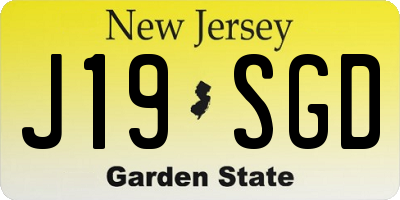 NJ license plate J19SGD