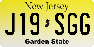 NJ license plate J19SGG