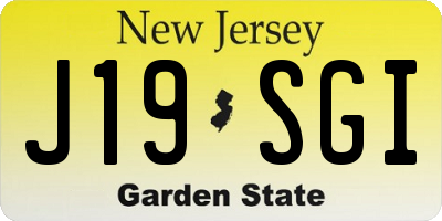 NJ license plate J19SGI