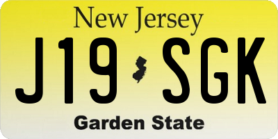 NJ license plate J19SGK