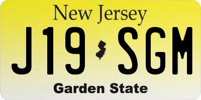 NJ license plate J19SGM