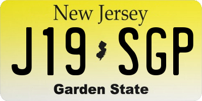 NJ license plate J19SGP