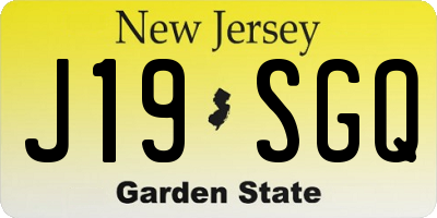 NJ license plate J19SGQ