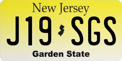 NJ license plate J19SGS
