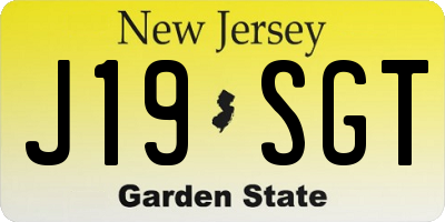 NJ license plate J19SGT