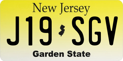 NJ license plate J19SGV