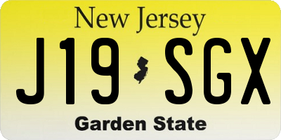 NJ license plate J19SGX