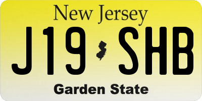 NJ license plate J19SHB