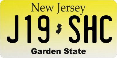 NJ license plate J19SHC