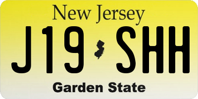 NJ license plate J19SHH