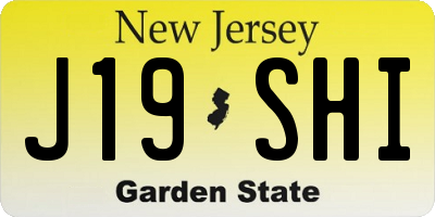 NJ license plate J19SHI
