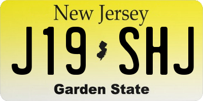 NJ license plate J19SHJ