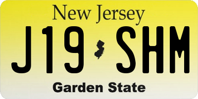 NJ license plate J19SHM