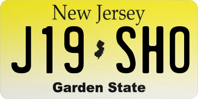 NJ license plate J19SHO
