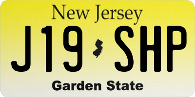 NJ license plate J19SHP