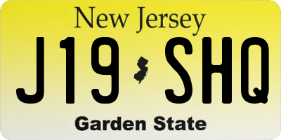 NJ license plate J19SHQ
