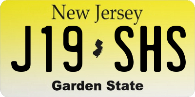 NJ license plate J19SHS