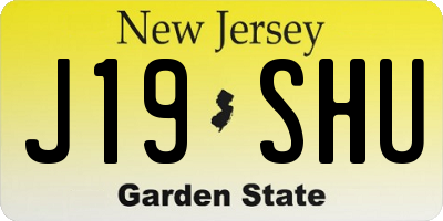 NJ license plate J19SHU