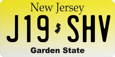 NJ license plate J19SHV