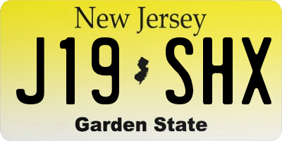 NJ license plate J19SHX
