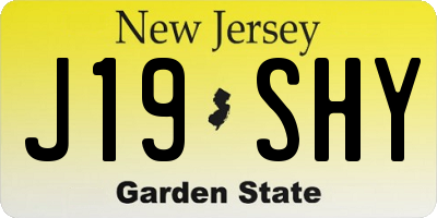 NJ license plate J19SHY