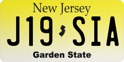NJ license plate J19SIA