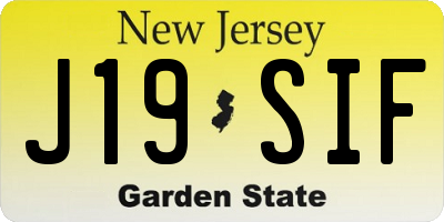 NJ license plate J19SIF