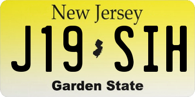 NJ license plate J19SIH