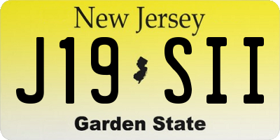 NJ license plate J19SII