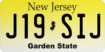 NJ license plate J19SIJ