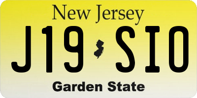 NJ license plate J19SIO