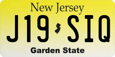 NJ license plate J19SIQ