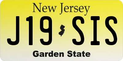 NJ license plate J19SIS