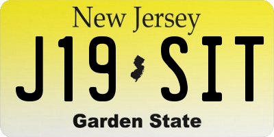 NJ license plate J19SIT