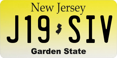 NJ license plate J19SIV