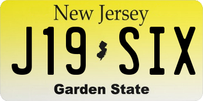 NJ license plate J19SIX