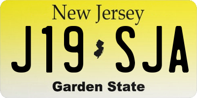 NJ license plate J19SJA